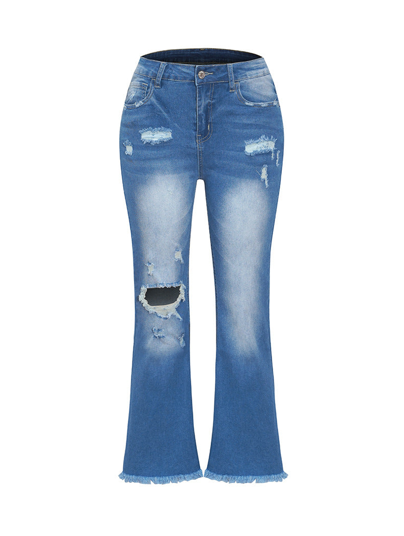 Karlita Raw Hem Jeans with Pockets