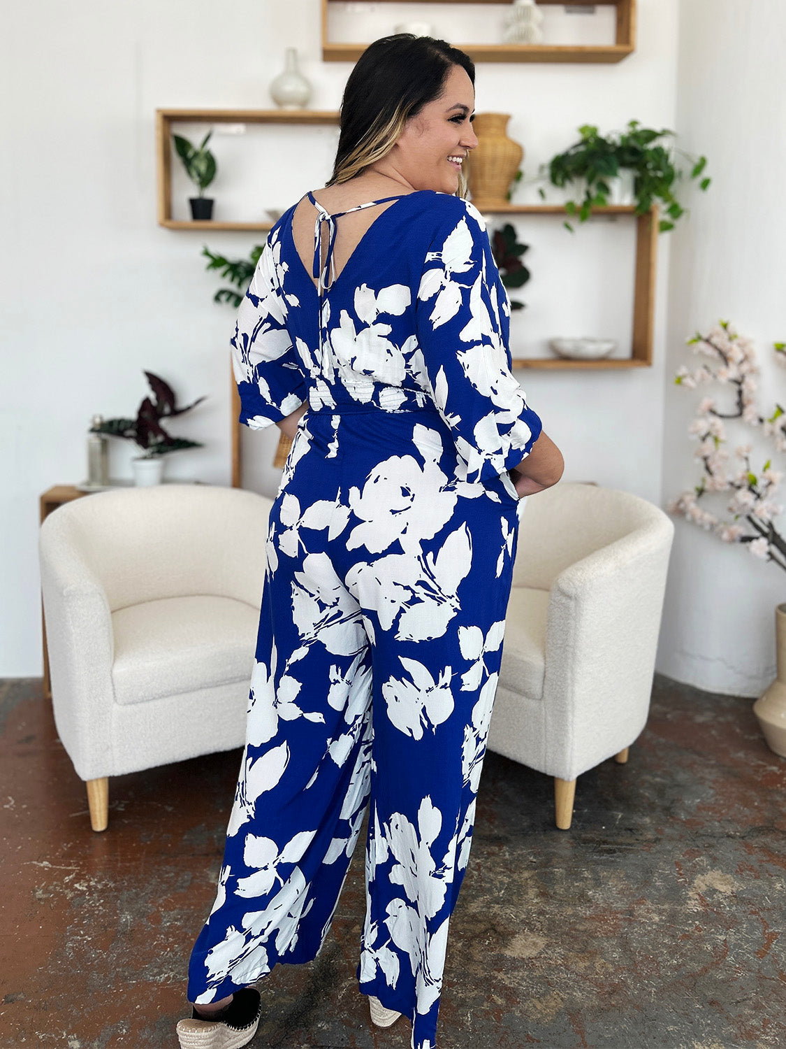 Printed Tie Back Jumpsuit