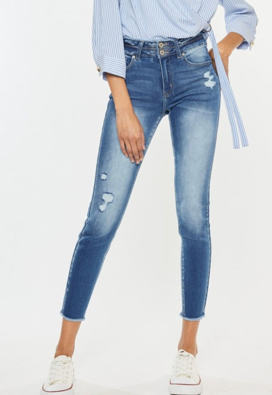 Aria Distressed High Waist Jeans