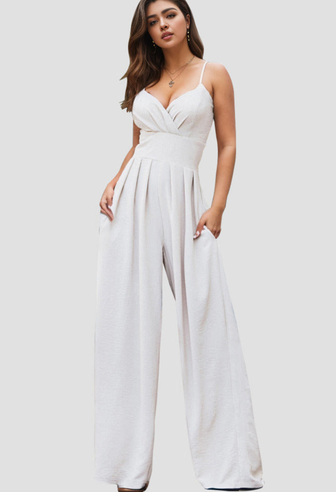 Spaghetti Strap Wide Leg Jumpsuit