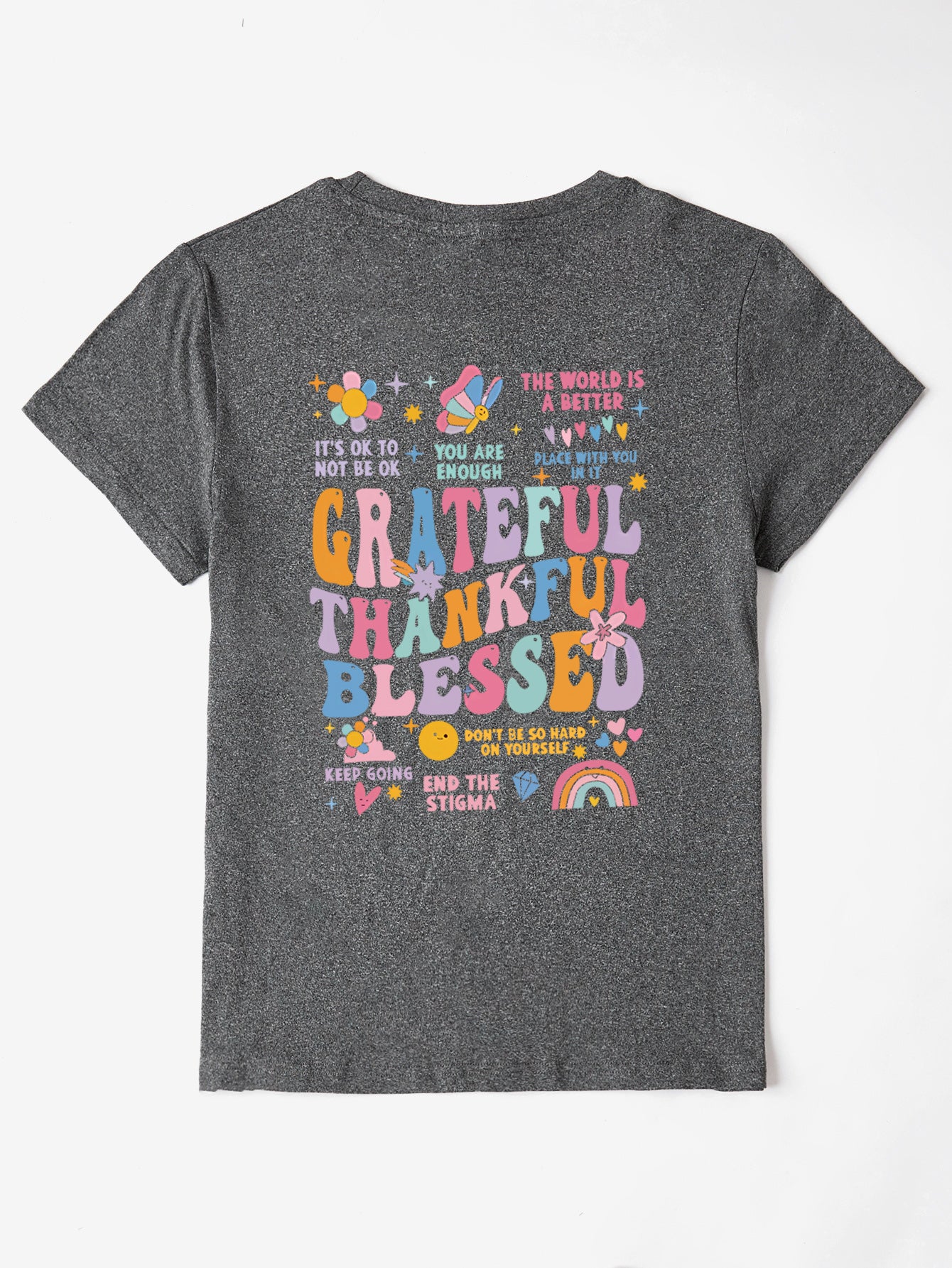 Grateful Thankful Blessed Short Sleeve T-Shirt