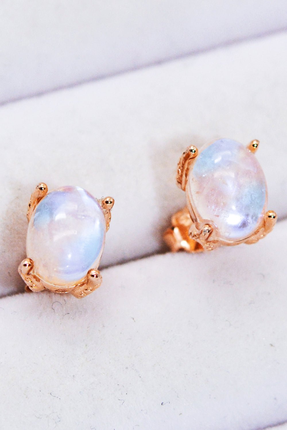 Classic Moonstone Stud Earrings - Tangerine Goddess