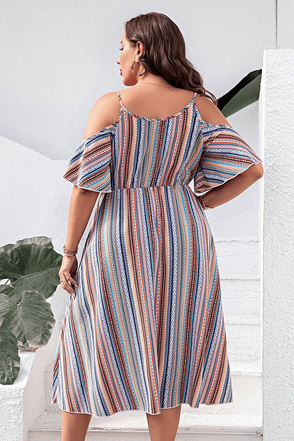 Curve Cold-Shoulder Dress - Tangerine Goddess