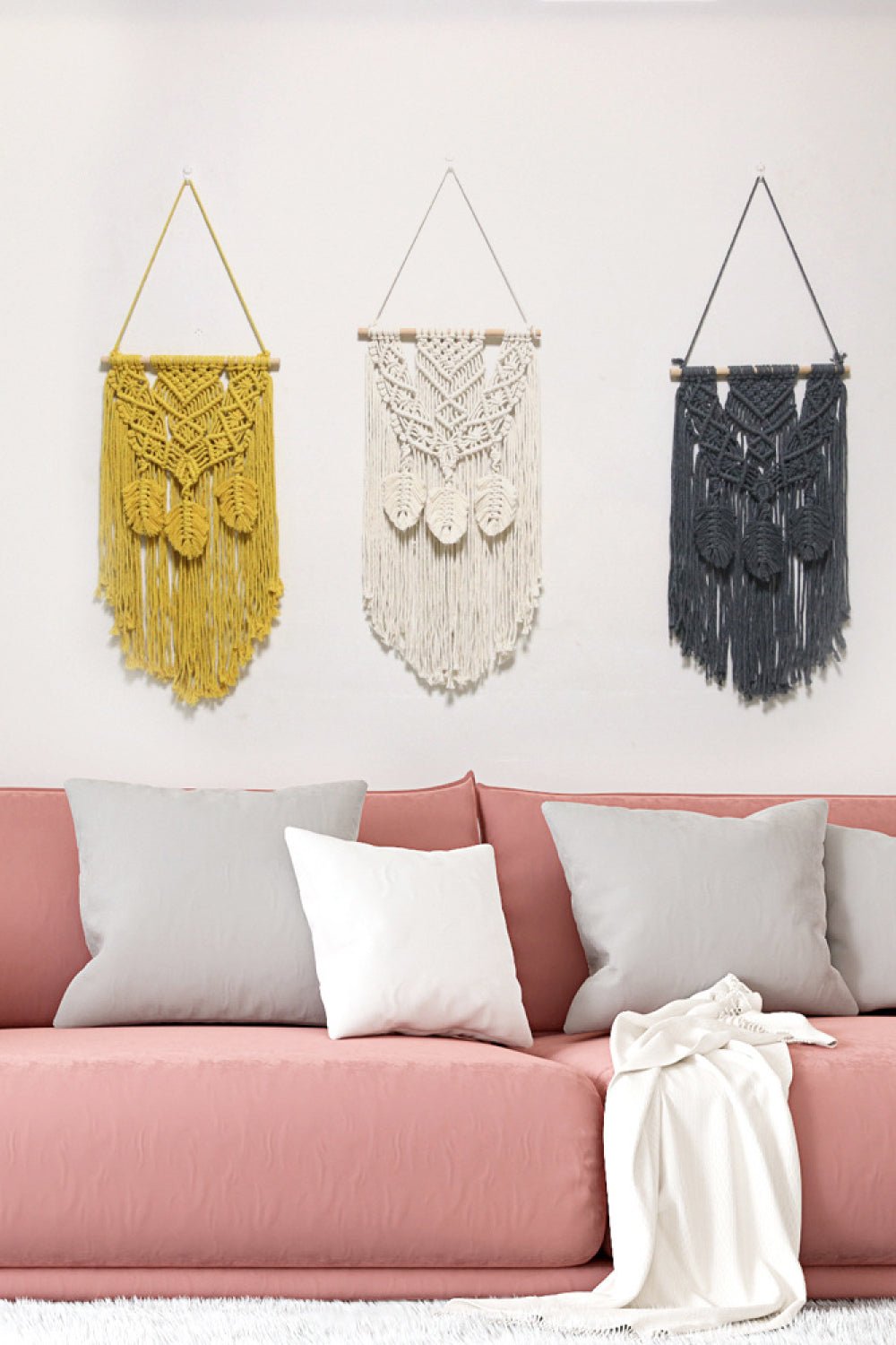 Fully Handmade Fringe Macrame Wall Hanging - Tangerine Goddess