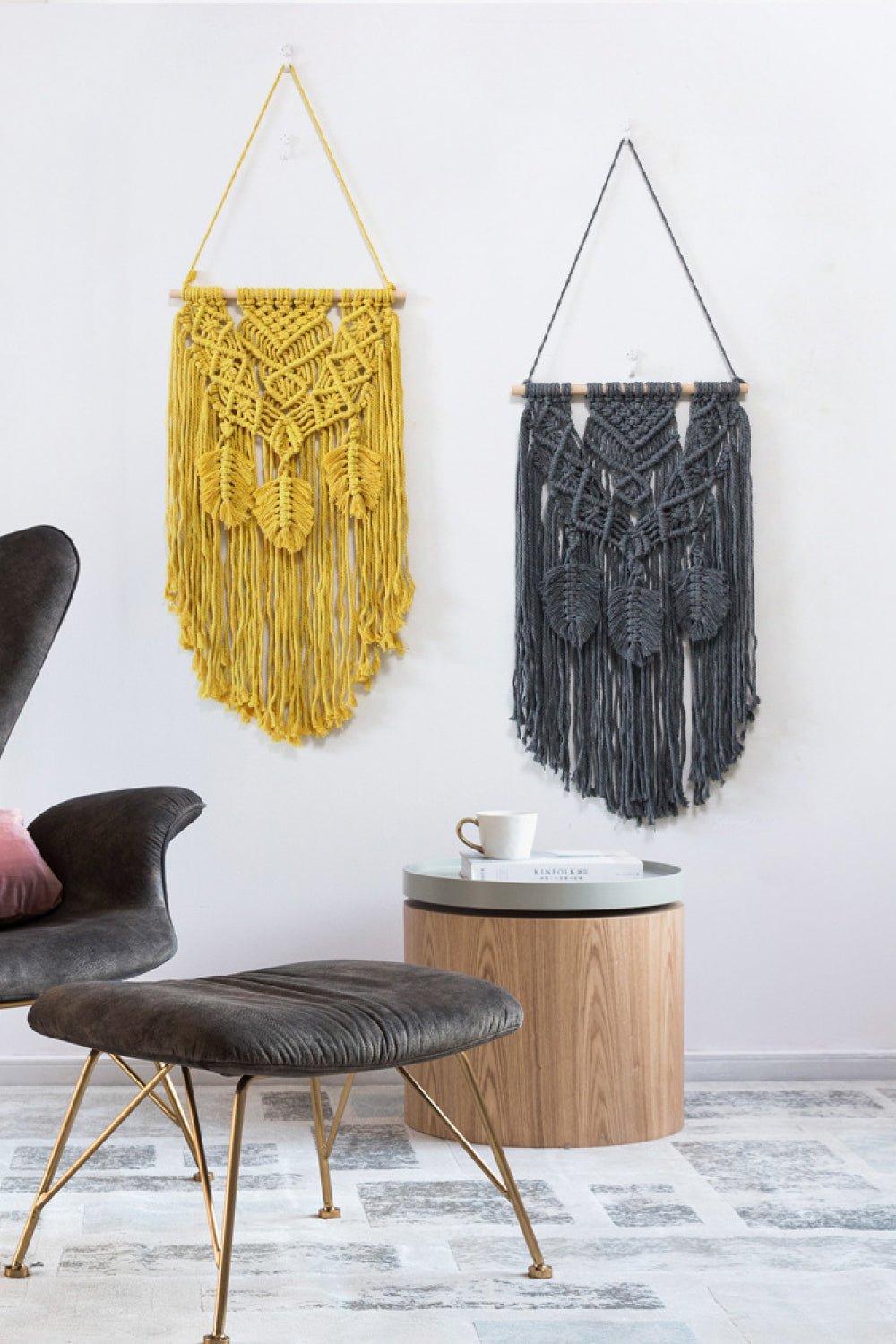 Fully Handmade Fringe Macrame Wall Hanging - Tangerine Goddess