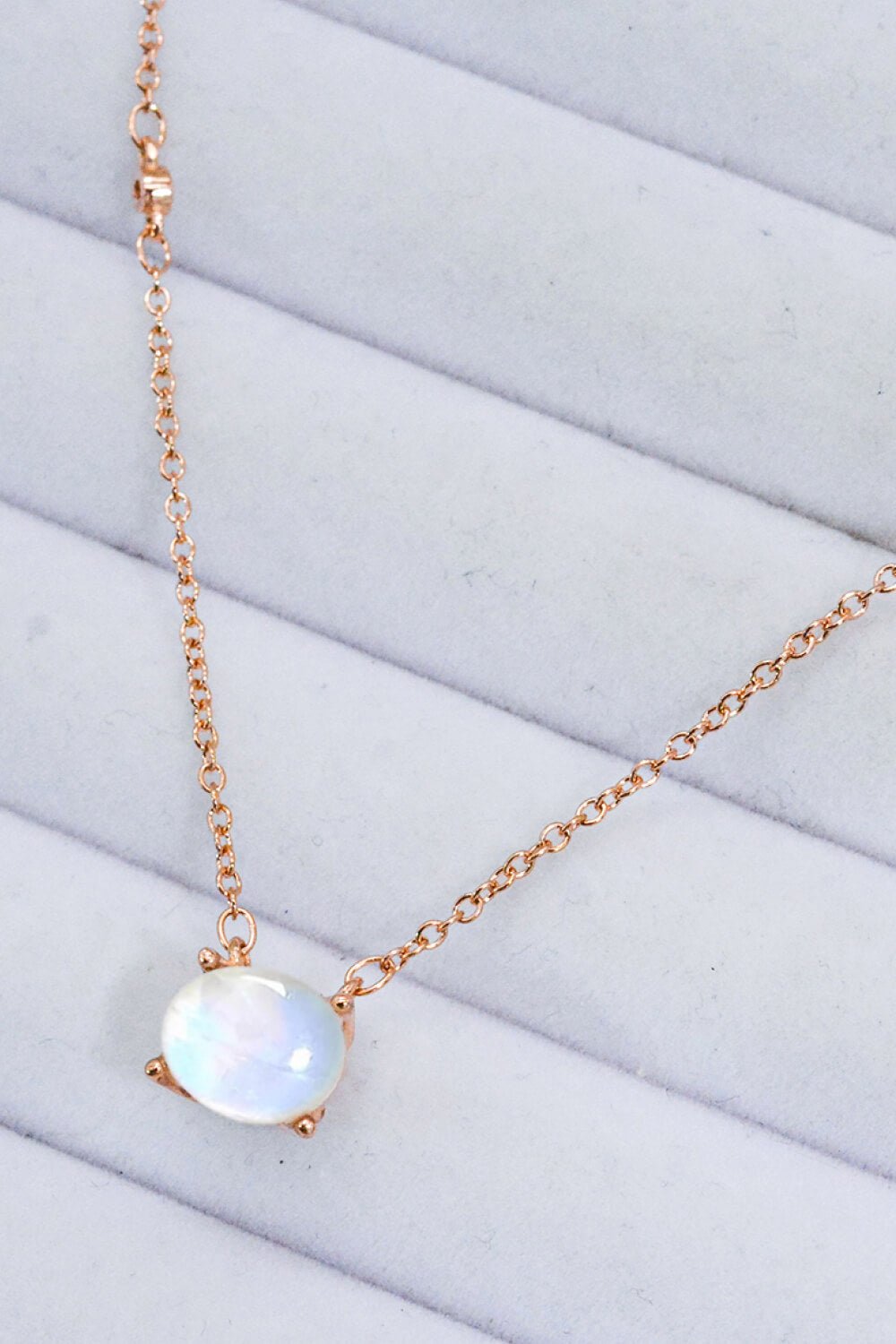 Geometric Moonstone Pendant Necklace - Tangerine Goddess