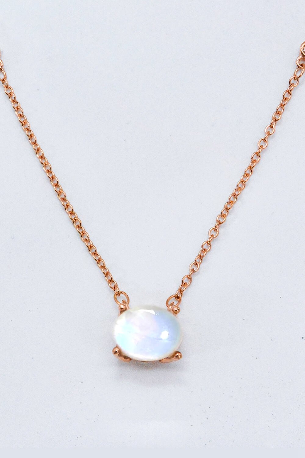 Geometric Moonstone Pendant Necklace - Tangerine Goddess