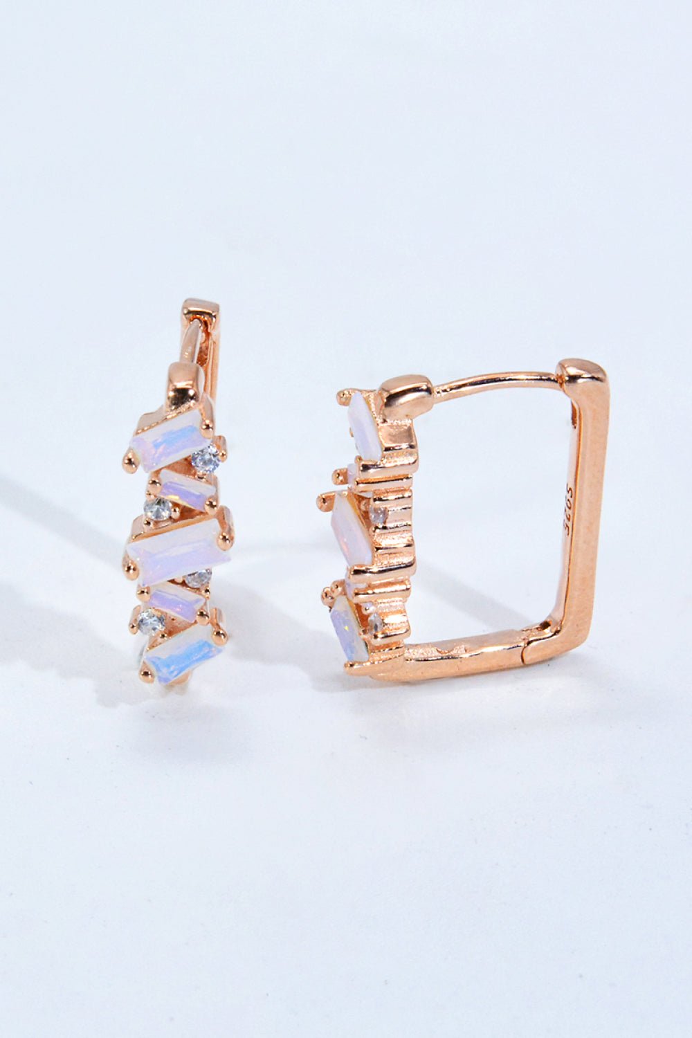 Geometric Sprinkle Moonstone Earrings - Tangerine Goddess