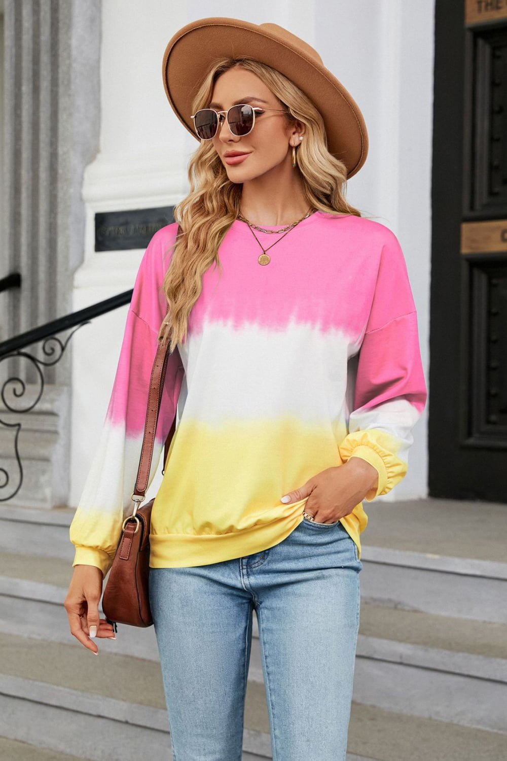 Gradient Long Sleeve Sweatshirt - Tangerine Goddess