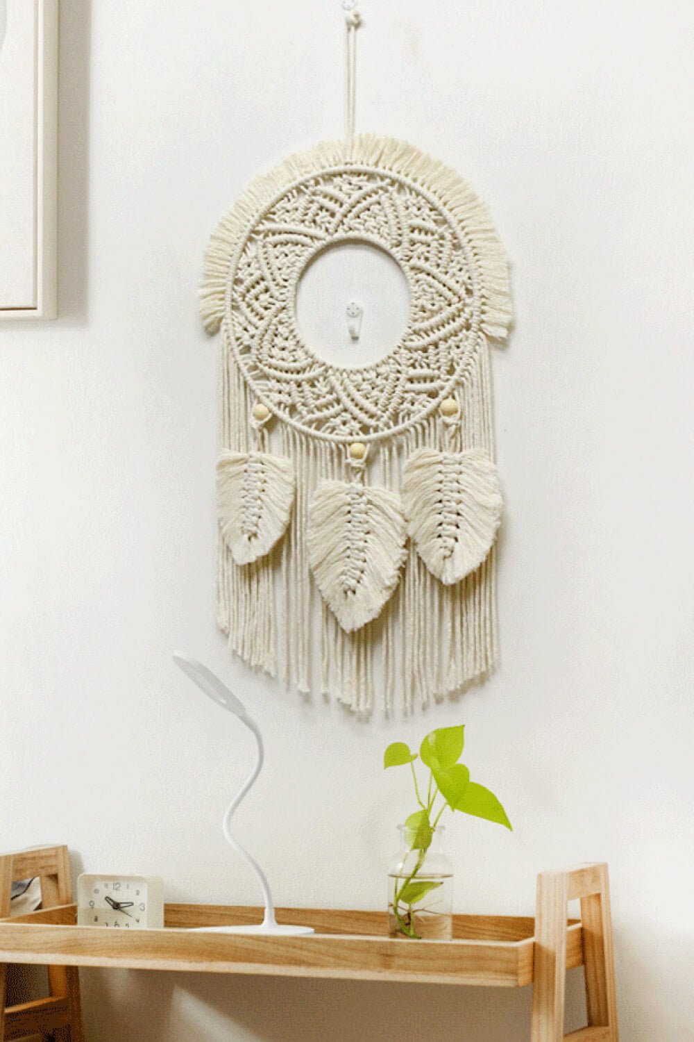 Hand-Woven Fringe Macrame Wall Hanging - Tangerine Goddess