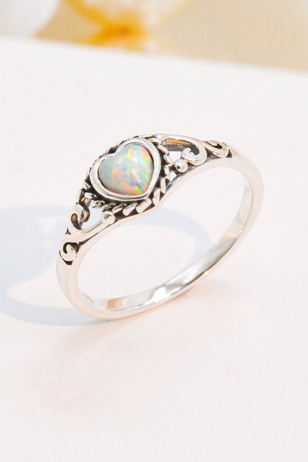 Heart-Shape Opal Ring - Tangerine Goddess