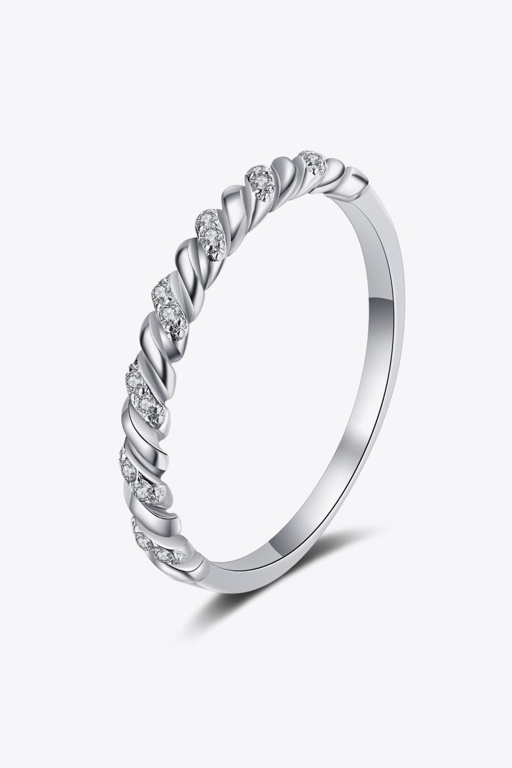 Moissanite Half-Eternity Ring - Ring Tangerine Goddess Silver / 4