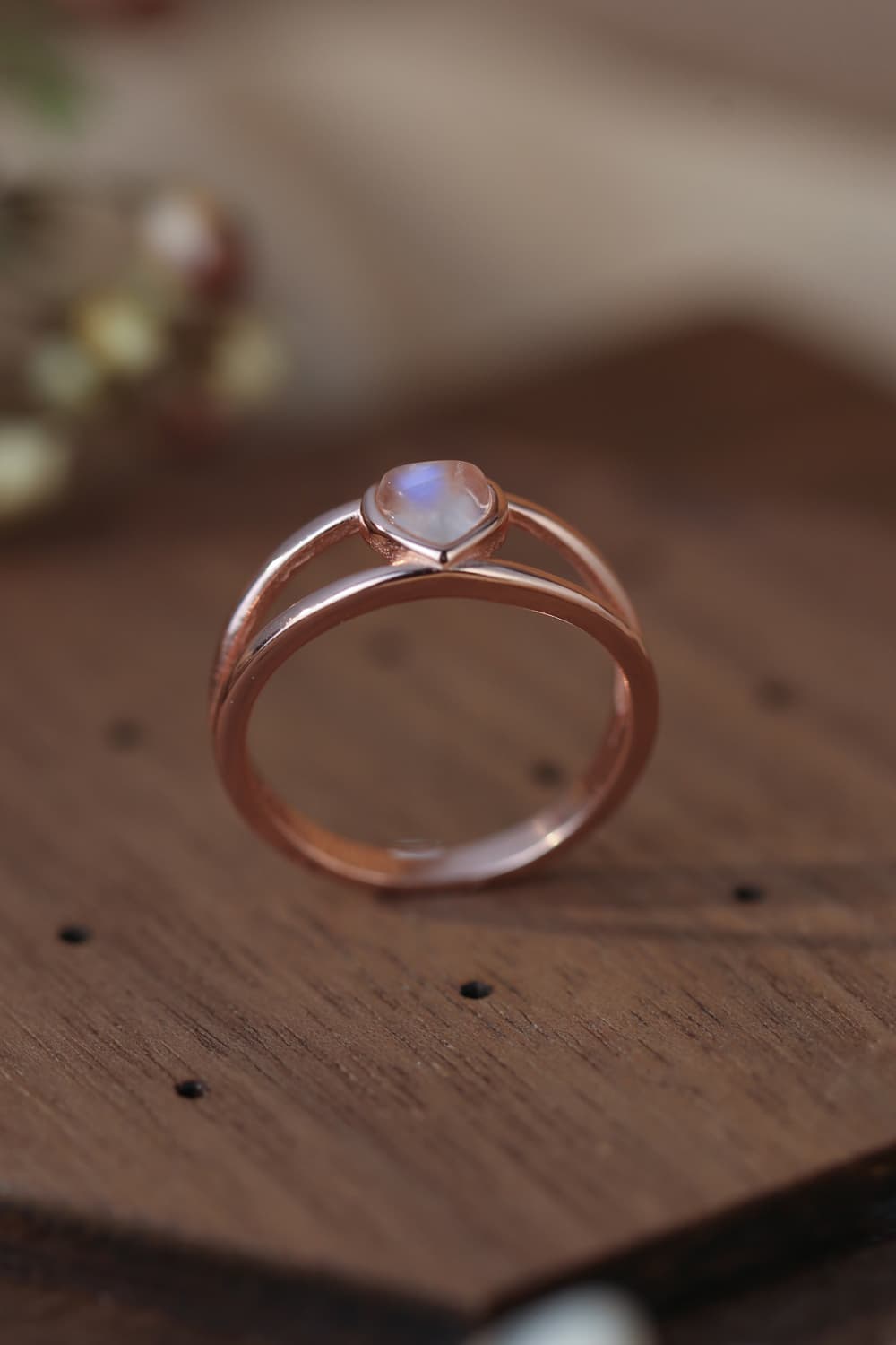 Moonstone Heart Ring - Tangerine Goddess