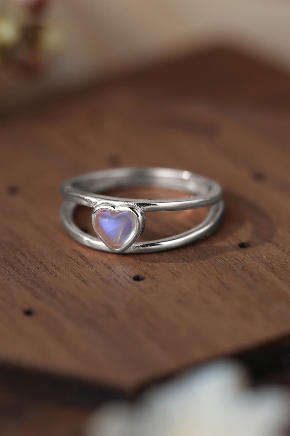 Moonstone Heart Ring - Tangerine Goddess