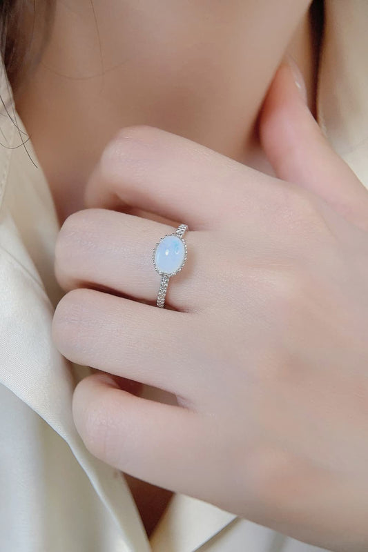 Moonstone Oval Ring - Tangerine Goddess