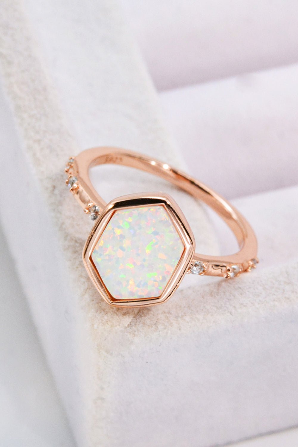 Opal Hexagon Ring - Tangerine Goddess