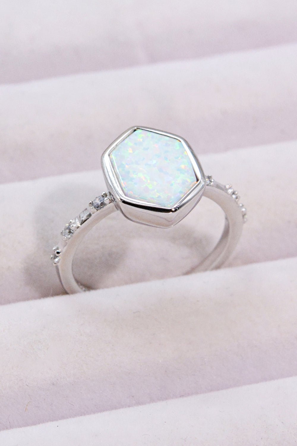 Opal Hexagon Ring - Tangerine Goddess