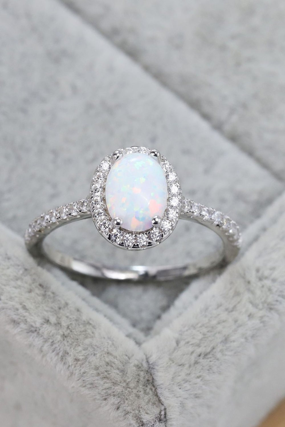 Opal Oval Halo Ring - Tangerine Goddess