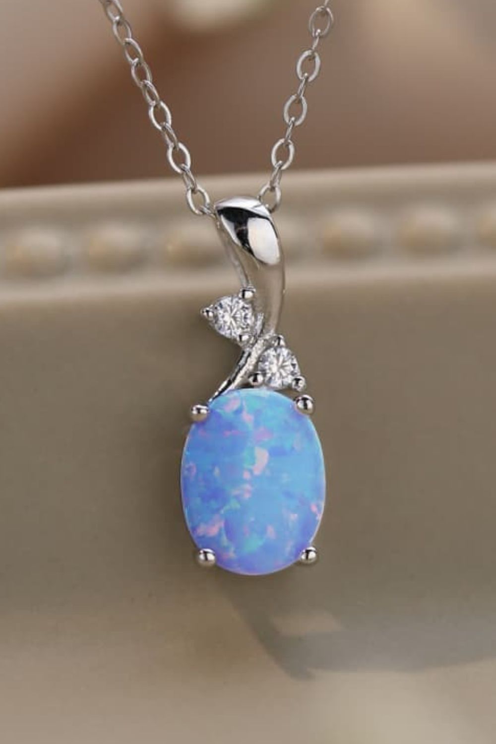 Opal Oval Pendant Necklace - Tangerine Goddess