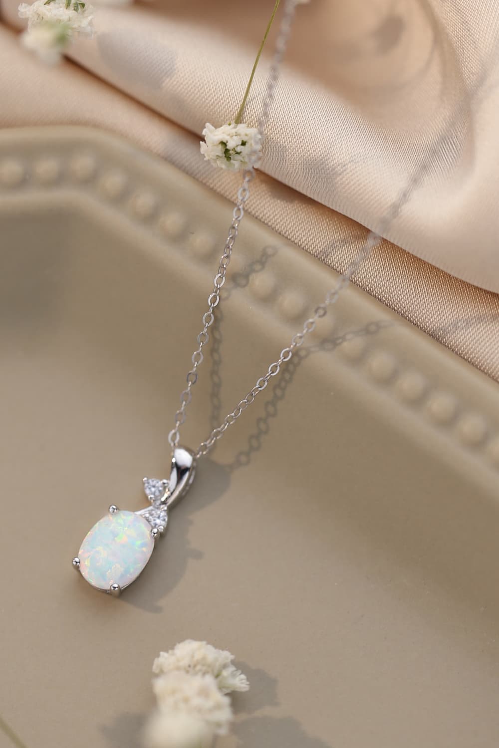 Opal Oval Pendant Necklace - Tangerine Goddess