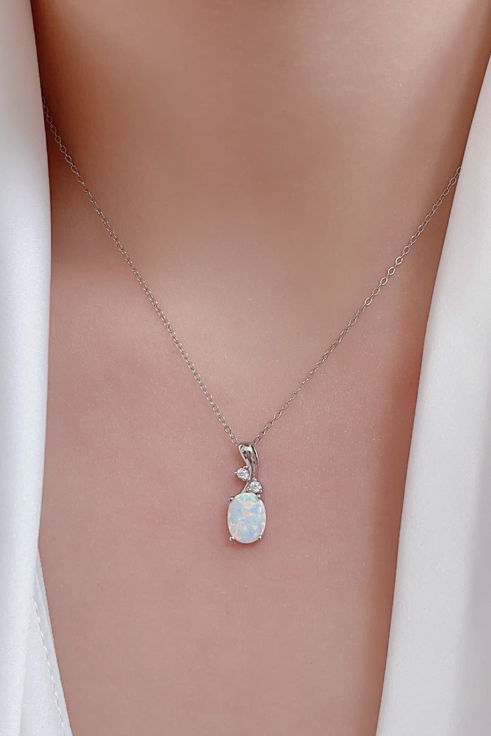 Opal Oval Pendant Necklace - Tangerine Goddess