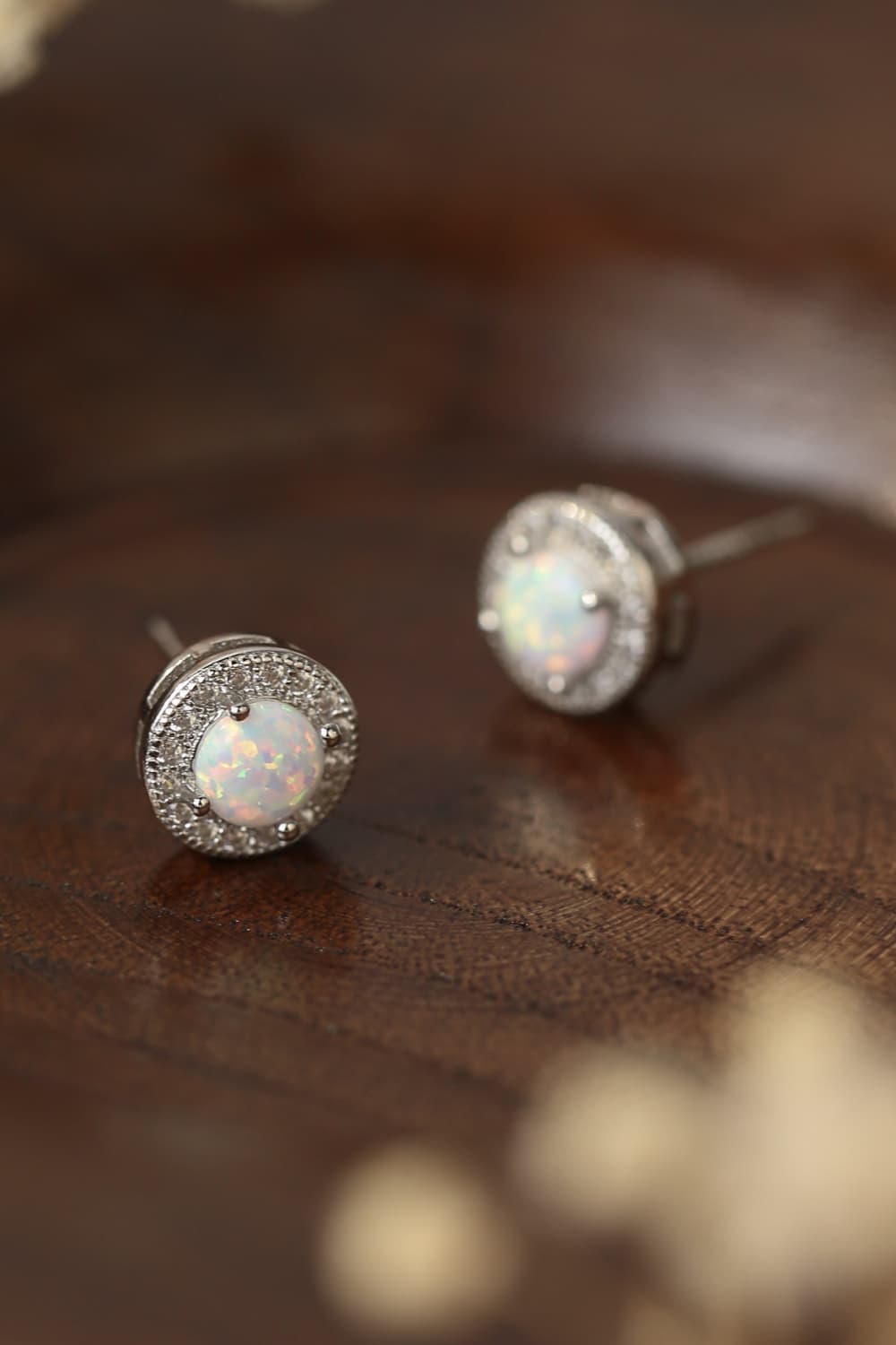 Opal Round Stud Earrings - Tangerine Goddess