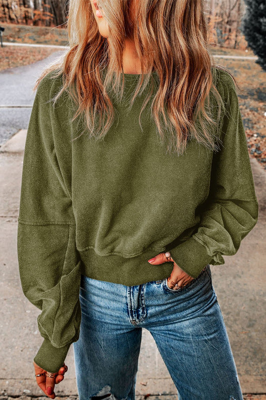 Open Back Sweatshirt - Sweatshirt Tangerine Goddess Matcha Green / S