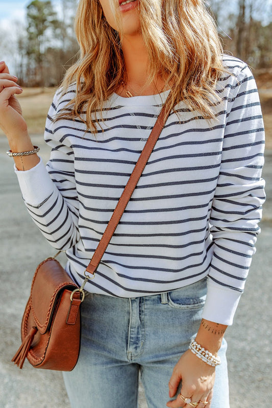 Striped Long Sleeve Top - Tangerine Goddess